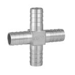 Çapraz Barb Bağlantı Parçaları, Paslanmaz Çelik 4 Yollu Hava Hortumu Konnektörleri Su Yakıt Hava Yağı Gaz Borusu için Birliği Hızlı Adaptör (φ 8MM)