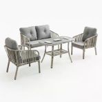 Capri Swing Artemis İkili Rattan Balkon Bahçe Takımı Beyaz