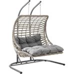 Capri Swing Bodrum Double Çiftli Rattan Bahçe Salıncağı | Rehome - Kırık Beyaz