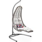 Capri Swing - Bodrum - Tek Kişilik Rattan Bahçe Balkon Salıncağı - Koyu Gri