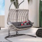 Capri Swing Cunda Çiftli Rattan Bahçe Balkon Salıncağı