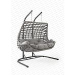 Capri Swing Cunda Çiftli Rattan Bahçe Salıncağı | Balkon Salıncağı - Açık Gri