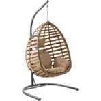 Capri Swing Gümbet Tekli Rattan Bahçe Salıncağı | Balkon Salıncağı - Açık Kahverengi