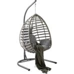 Capri Swing Gümbet Tekli Rattan Bahçe Salıncağı | Balkon Salıncağı - Gri