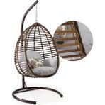 Capri Swing Gümbet Tekli Rattan Bahçe Salıncağı | Balkon Salıncağı - Kahverengi