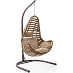 Capri Swing Milas Tekli Rattan Bahçe Salıncağı | Balkon Salıncağı - Açık Kahverengi