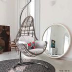 Capri Swing Milas Tekli Rattan Bahçe Salıncağı | Balkon Salıncağı - Gri