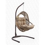 Capri Swing Nobel Tekli Rattan Bahçe Balkon Salıncağı Açık Kahve