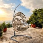 Capri Swing Nobel Tekli Rattan Bahçe Balkon Salıncağı - Açık Kahverengi