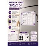 caps Haftalık Ve Öğünlere Bölünmüş Yemek Planlayıcı - Buzdolabı Üstü Magnetli Planlayıcı - Mor