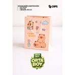 caps office Capybara Orta Boy Lüks Hediye Poşeti 9.5 x 19.5 x 24.5 cm | Şık Karton Çanta | Dekoratif Çanta