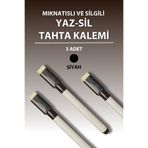 caps office Mıknatıslı Silgili Yaz-Sil Tahta Kalemi – Siyah Mürekkep, İnce Uç, Keçeli Planlayıcı Kalemi