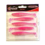 Captain 3075 Shad Tail Soft 10 Cm 4.7 Gr Levrek Turna Silikonu 5'Li Paket Suni Yem Pembe - Silikon Balık
