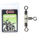 Captain 5048 Black-Nıcel No:3x4 10'lu Üçlü Boncuklu Fırdöndü