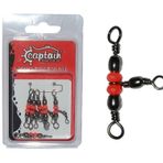 Captain 5129 Üçlü Boncuklu T Fırdöndü 6'lı Paket Black Nikel - 5x7