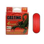 Captain Casting PE 4 Kat 150 mt Kırmızı 0.06 mm Spin İp Misina