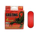 Captain Casting PE 4 Kat 150 mt Kırmızı 0.12 mm Spin İp Misina