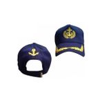 Captain Unisex Dümen Çapalı Ayarlanabilir Gemici Kaptan Denizci Şapkası - Tek Beden - Lacivert