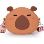 Capybara Kapibara Silikon Çapraz Ayarlı Askı Omuz Çantası Kadın Genç Kız Erkek Çocuk Bebek Hediyelik