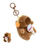 Capybara Peluş Anahtarlık Oyuncak, Çanta Anahtarlık Charm Kolye Ucu - Erkek, Kız Çocuk, Kadın, Yetişkinler için Yumuşak Karikatür Doldurulmuş Hayvan Anahtarlık, Mikrofon, Refer to description