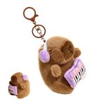 Capybara Peluş Anahtarlık Oyuncak, Çanta Anahtarlık Charm Kolye Ucu - Erkek, Kız Çocuk, Kadın, Yetişkinler için Yumuşak Karikatür Doldurulmuş Hayvan Anahtarlık, Piyano, Refer to description