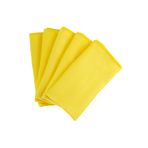 CAQA HOME Mikrofiber 5'li Sarı 40x40cm Baklava Desen Klasik Cam ve Temizlik Bezi, Mikro Fiber Bez. Cam Bezi,