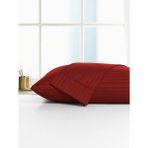 Caqqa Çizgili Saten 2 Adet Yastık Kılıfı - 50x70cm - Bordo