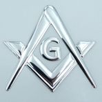 Car Chrome Decals Mason Masonik Krom Gümüş Çıkartma Amblemi 3D Çıkartma Araba Bisiklet 6,35 cm Esnek