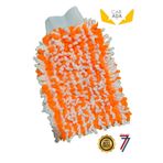 Carada Fox® Mikrofiber Oto Yıkama ve Cila Eldiveni - Turuncu Beyaz