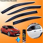 Caraks Clio 4 Hb Mügen Cam Rüzgarlığı Abs Nikelaj Krom Cam Rüzgarlığı 2012-2019 + Ebrayn Lastik Parlatıcı