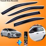 Caraks Elantra Mügen Cam Rüzgarlığı Abs Nikelaj Krom Cam Rüzgarlığı 2016-2021 + Ebrayn Lastik Parlatıcı