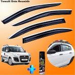 Caraks Fiat Doblo 2 Mügen Cam Rüzgarlığı Abs Nikelaj Krom Cam Rüzgarlığı 2010-2021+EBRAYN Lastik Parlatıcı