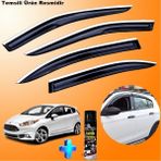 Caraks Ford Fiesta Mügen Cam Rüzgarlığı Abs Nikelaj Krom Cam Rüzgarlığı 2009-2017 + Ebrayn Lastik Parlatıcı