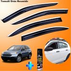 Caraks Honda Crv Mügen Cam Rüzgarlığı Abs Nikelaj Krom Cam Rüzgarlığı 2007-2012 + Ebrayn Lastik Parlatıcı