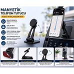 Caraks Manyetik Katlanabilir Telefon Tutucu Araç Ofis Masa Üstü Ayarlanabilir Yapıştırma Model
