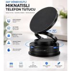 Caraks Manyetik Telefon Tutucu Vantuzlu Araç Ofis Masa Üstü Katlanabilen 360* Mıknatıslı Telefon Tutacağı