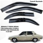 Caraks Renault 12 Toros Sedan Mügen Cam Rüzgarlığı Tüm Sedan Kasalara Uyumlu 4 Lü Set Cam Rüzgarlığı-Caraks