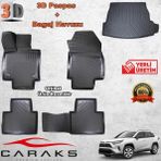 Caraks Toyota Rav 4 2019 Sonrası 3D Bagaj Havuzu ve Havuzlu Paspas
