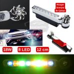 Caralp Araç Oto Rüzgar Enerjili Kablosuz 8 Ledli Gündüz Farı Araba Fırfırlı Elektriksiz Gündüz Ledi Lamba Su Geçirmez Renkli Rgb