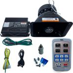 Caralp Profesyonel Polis Sireni Uzaktan Kumandalı Güçlü Siren Kablosuz Wireless Kontrol Korna Megafonlu Mikrofonlu Metal 200W 12V AS920 - 1 Adet