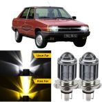 Caralp Renault 9-11 Broadway Fairway Spring Flash Tüm Kasalar Için Uyumlu Mercekli Far Ampulü LED Xenon Çift Renk Sarı-Beyaz Far Şimşek Etkili Csp LED Lamba Uzun Kısa 2 Adet Takım - Sarı - Beyaz