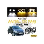 caralp Renault Clio 3 2005-2013 Uyumlu Mercekli Angel Sis Farı Metal 76 mm Sarı Halkalı Gündüz Farı 2 Adet