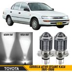 Caralp Toyota Corolla AE101 Efsane Kasa 1991-1998 Uyumlu Mercekli Far Ampulü LED Xenon Beyaz Renk Far Şimşek Etkili Csp LED Lamba Uzun Kısa 2 Adet Takım