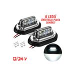 caralp Üniversal Plaka Lambası 6 Led Güçlü Işık Su Geçirmez Krom Araç Plaka Işığı Ultra Parlak Oto Aydınlat