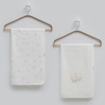 Caramell 2'li Battaniye 80X90 cm 2274 - Ekru - 80 x 90 cm