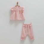 Caramell 2'li Bebek Takımı TKK1663 - 0 - 3 Ay - Gül Kurusu