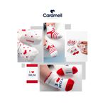 caramell 3’Lü Soket Çorap Her Adımda Konfor,Kırmızı 0-3 Ay