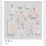 Caramell Barbosa Cute Rabbit Nakışlı 10'lu Yenidoğan Kız Bebek Hastane Çıkışı (56-62CM) ZK1474 Yeni Sezon 2025 - 0 - 3 Ay - Pembe