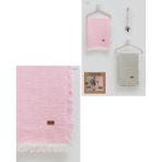 Caramell Basıc Ikili Müslin Battaniye Emzik Askısı Üçlü Kutulu SET-100X120 cm - Pembe - 0 - 12 Ay Pembe - 100 x 120 cm