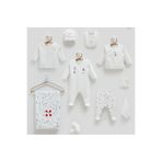Caramell İncibaby Premium Yumuşak Dokulu % 100 Pamuk Marine Denizci 10'lu Erkek Bebek Hastane Çıkış Seti